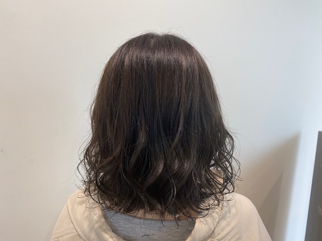 ブルーインナーのカジュアルボブ